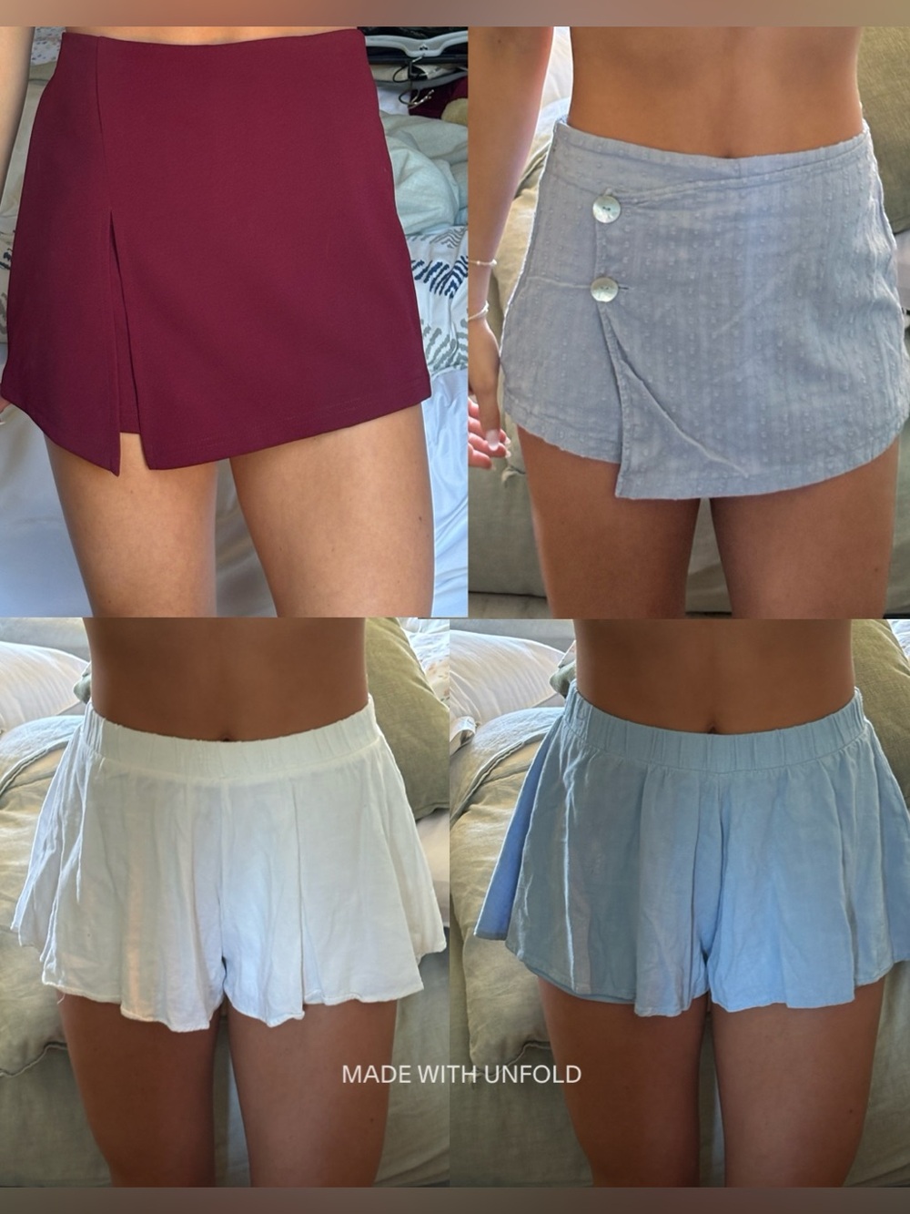 SKORT BUNDLE! - different brands! Burgundy, Light Blue, White, Pale Blue